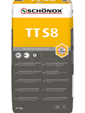 Schonox  TT S8 stofgereduceerde hydraulisch verh flexibele vloerlijm zak 25 kg